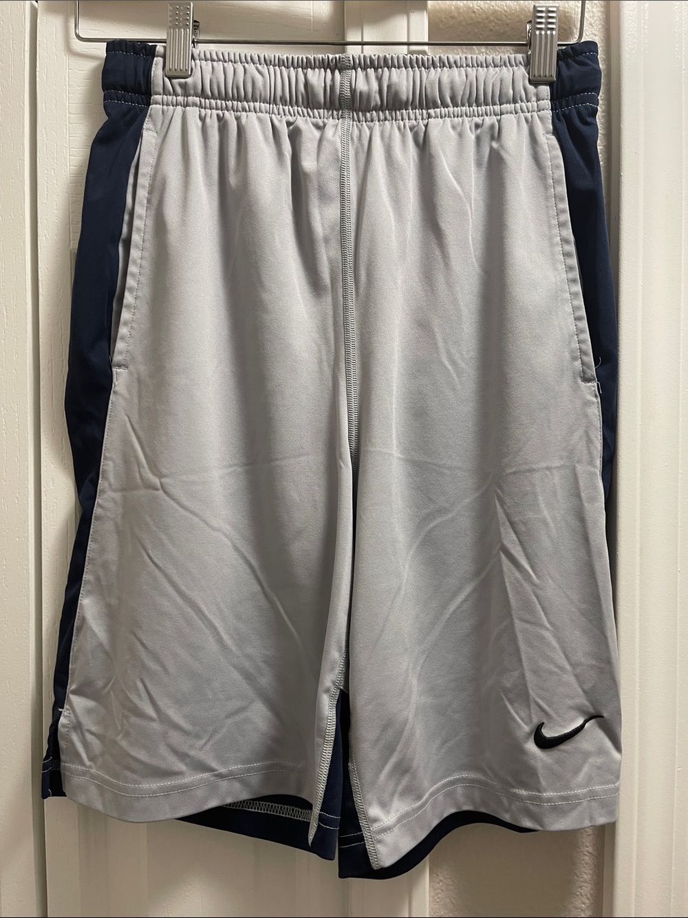 Nike youth size XL Light Gray and Navy Athletic Shorts